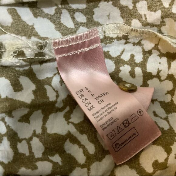 LOVE STORIES x H&M Tiered Beach Tunic Oversized Mini Dress Khaki Leopard Small - Picture 8 of 9